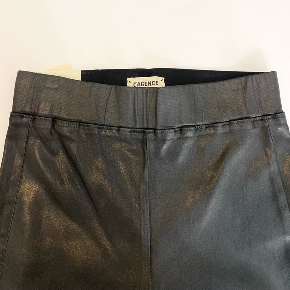 L’Agence Rochelle Coated High Rise Pull On Skinny Jeans Sz M Black - Picture 9 of 10